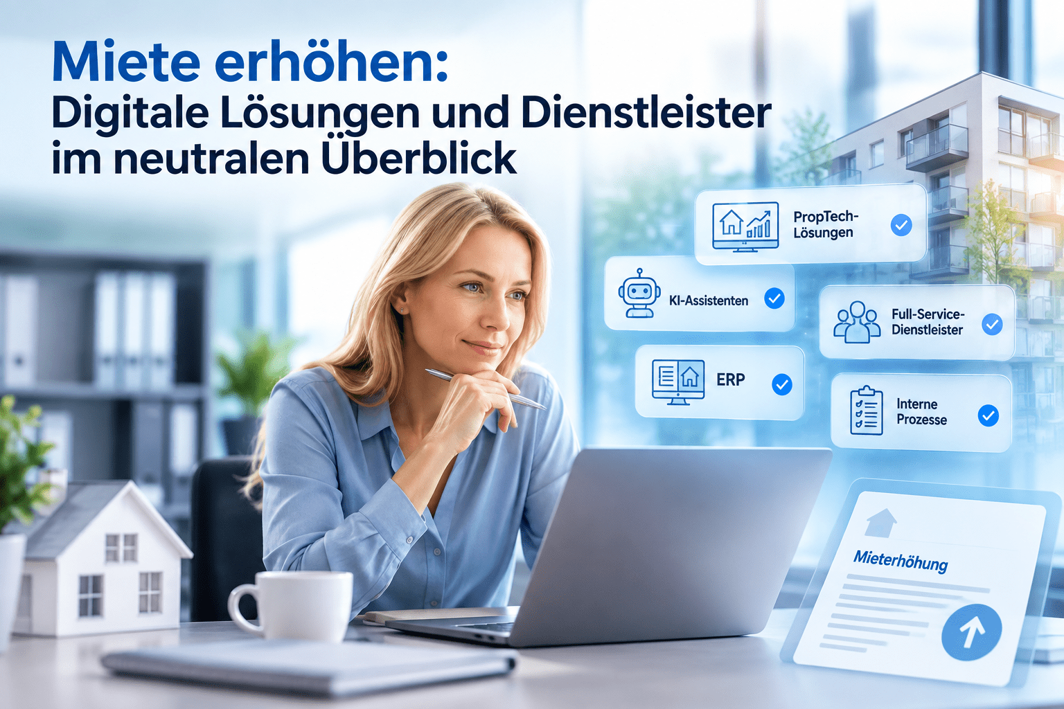Symbolbild zu Webinar: Miete erhöhen: Digitale Lösungen und Dienstleister im neutralen Überblick